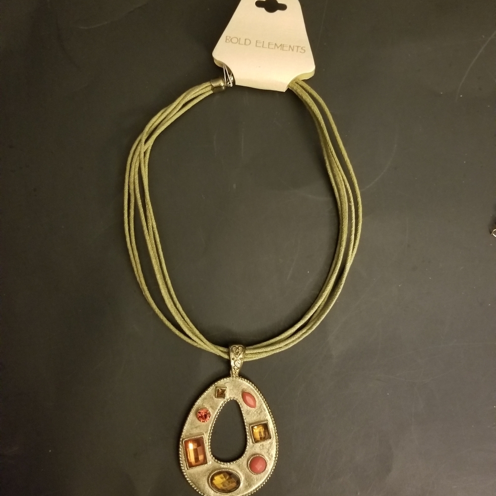 Bold Elements Big Bold Statement Corded Necklace